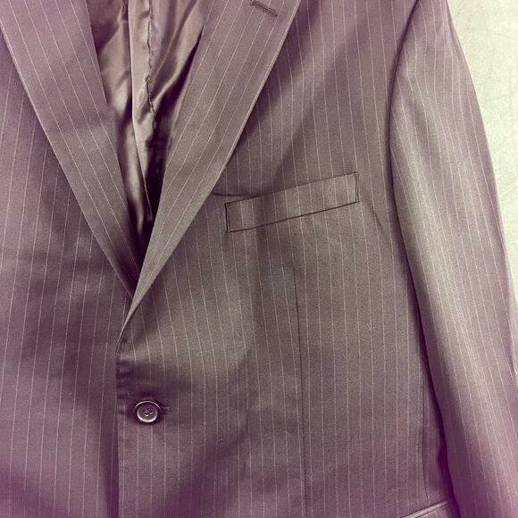 Pronto Uomo Platinum Blazer 100% Wool 44 R Suit Pin Stripe Men's 2 Button Jacket - Picture 7 of 9